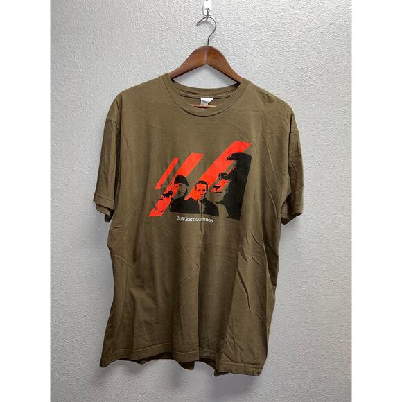 Vintage U2 Shirt Vertigo 2005 Tour Concert Green Graphic Tee 2000s XL - Picture 1 of 10